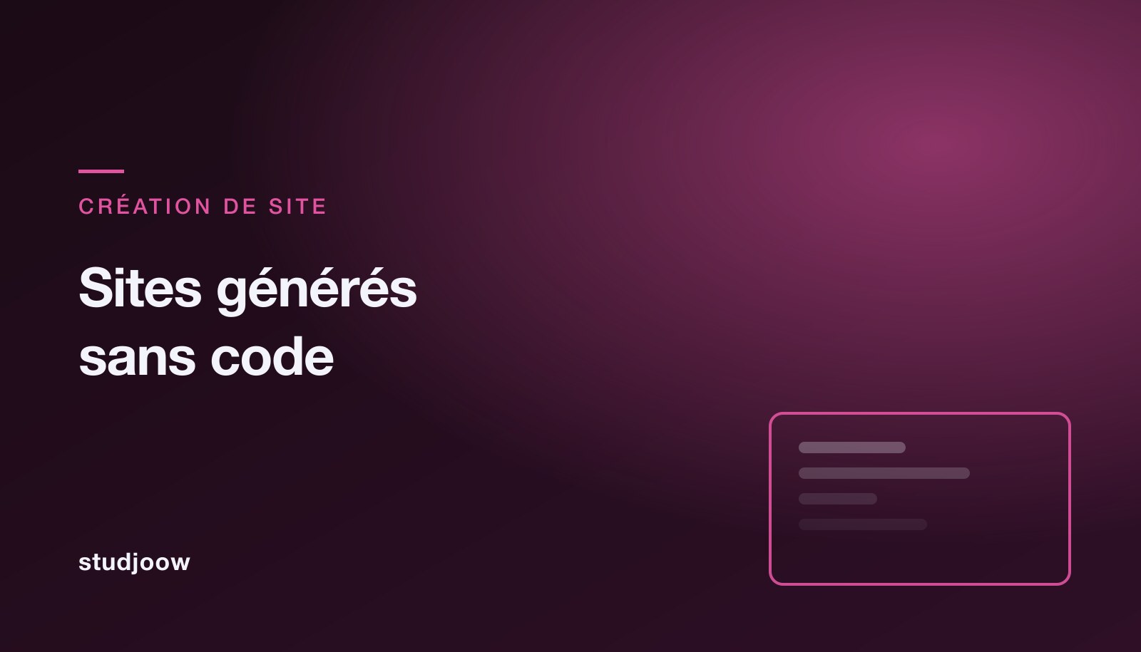 Sites générés sans code : faut-il attendre ?